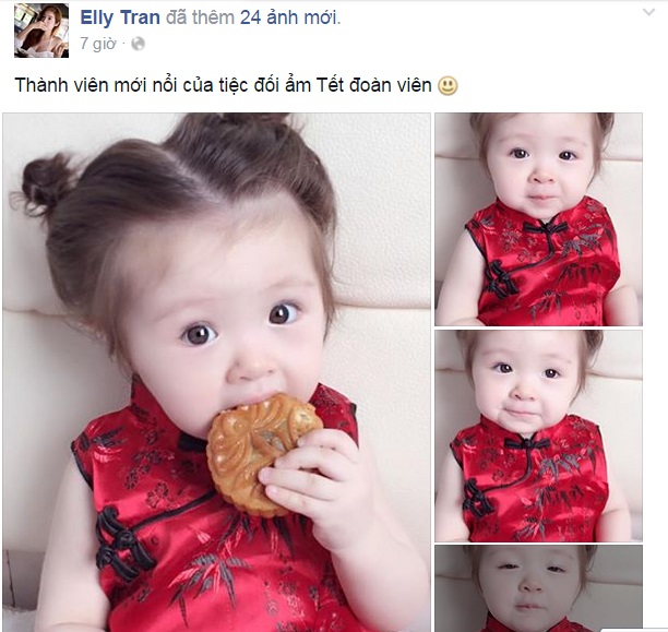 Trên trang cá nhân, Elly Trần vừa đăng tải những hình ảnh đáng yêu của con gái.
