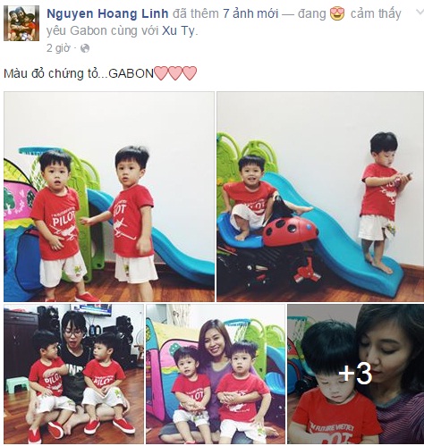 MC Hoàng Linh vừa chia sẻ những bức ảnh đáng yêu của các con lên trang cá nhân.