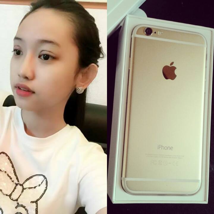 Cô khoe hình ảnh mắt và iphone 6 mới mua trên trang cá nhân.