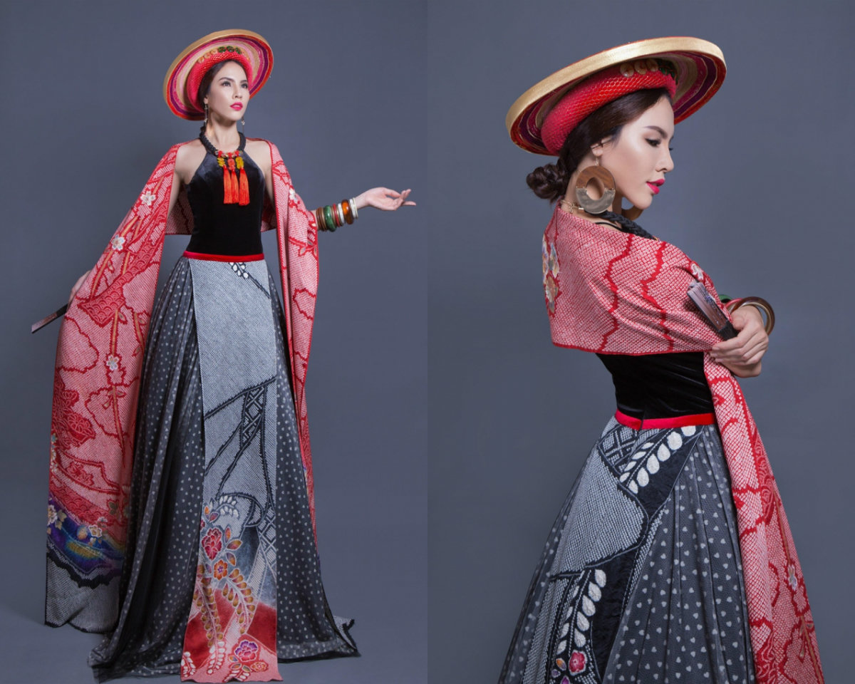 Cận cảnh trang phục dân tộc của Lệ Quyên thi Hoa hậu ở Thái Lan