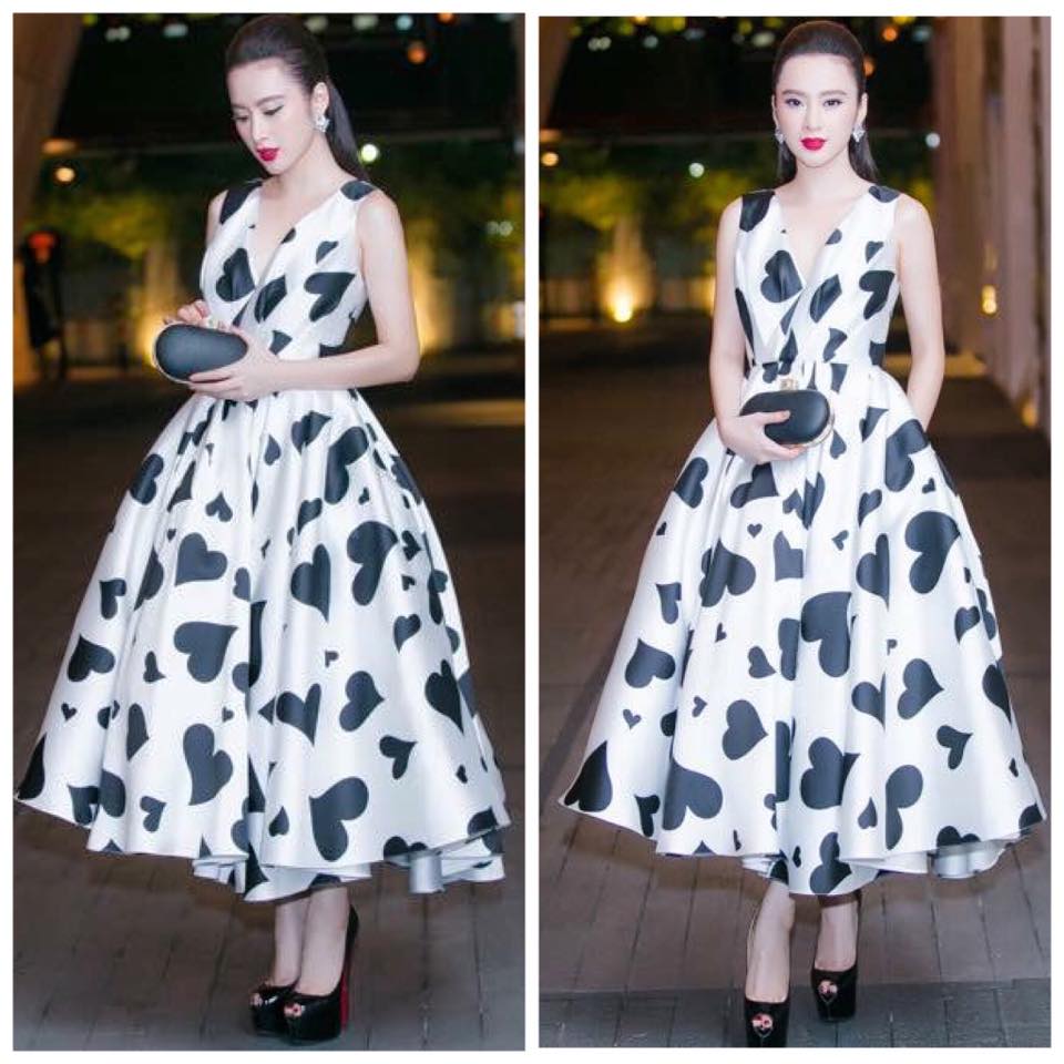 Angela Phương Trinh gợi cảm, xinh đẹp với mẫu váy thiết kế của Đỗ Mạnh Cường.