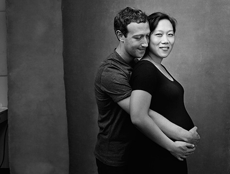 Mark Zuckerberg chia sẻ ảnh mang bầu của vợ Priscilla Chan
