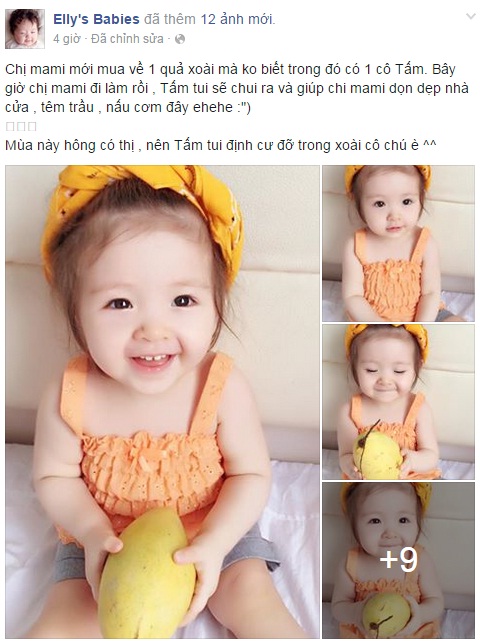 Elly Trần vừa đăng tải bộ ảnh mới siêu đáng yêu của con gái lên trang cá nhân.