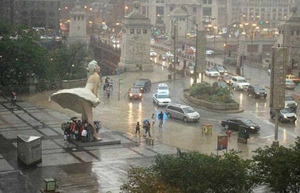 Một ngày mưa đặc biệt ở Chicago, Mỹ.