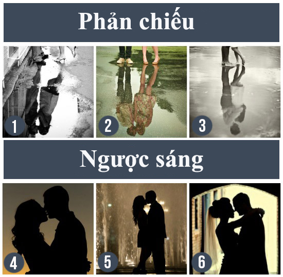 19. Phản chiếu hoặc ngược sáng: Chụp kiểu này, ảnh của hai bạn vừa có tính nghệ thuật vừa tạo sự bí ẩn khiến người xem phải quan sát thật lâu.