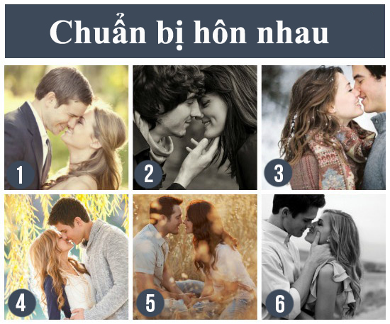 2. Chuẩn bị hôn: Ghé sát mặt mình gần mặt đối phương, nở một nụ cười thật ngọt ngào, có thể “khuyến mại” thêm một ánh nhìn đắm đuối nữa.