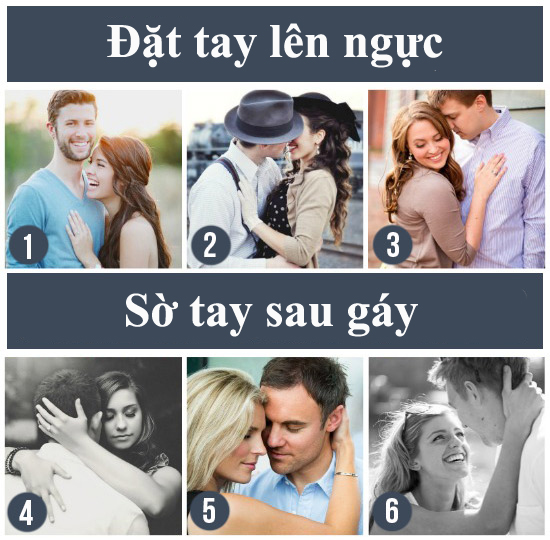 9. Đặt tay lên ngực: Đặt tay lên vị trí trái tim của người yêu, đồng thời nở một nụ cười thật quyến rũ, đó là bí quyết để có được tấm ảnh “vạn người ghen tỵ