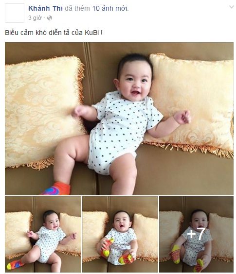 Khánh Thi vừa chia sẻ bộ ảnh mới nhất của cậu con trai đáng yêu lên trang cá nhân.