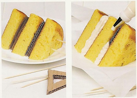 9. Bánh ngọt kẹp bìa cứng: Những chiếc bánh đẹp mê hồn trong quảng cáo được tạo nên một phần nhờ những lõi bìa cứng bên trong để giúp chúng “đứng vững” hơn đấy bạn.