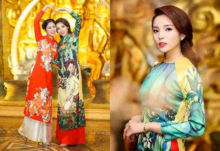 Hoa hậu Kỳ Duyên, Ngọc Hân đọ dáng với áo dài Xuân