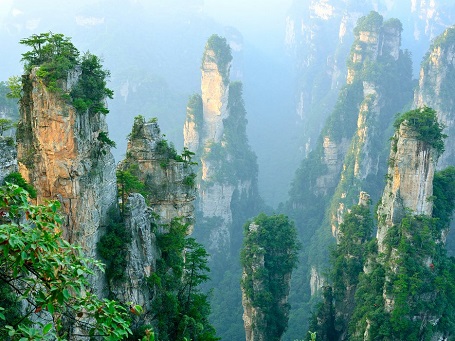 Khu vực Wulingyuan Scenic, Zhangjiajie, Trung Quốc có hàng nghìn cột đá sa thạch trông giống như những tòa nhà chọc trời của thiên nhiên. Thật dễ hiểu khi nơi đây đã truyền cảm hứng cho thế giới của Pandora trong phim bom tấn Avatar.