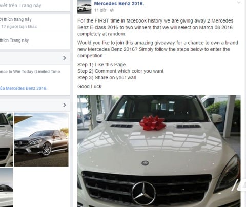 Dân mạng sục sôi vì trò lừa đảo trúng xe Mercedes trên Facebook