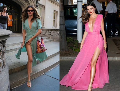 Diện váy xẻ cao quyến rũ như Miranda Kerr