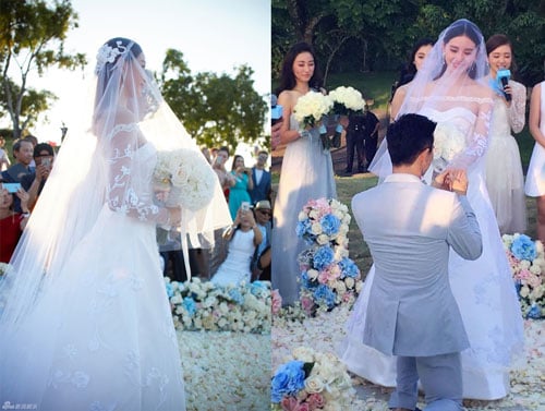Những hình ảnh và câu thoại ngôn tình trong đám cưới Lưu Thi Thi