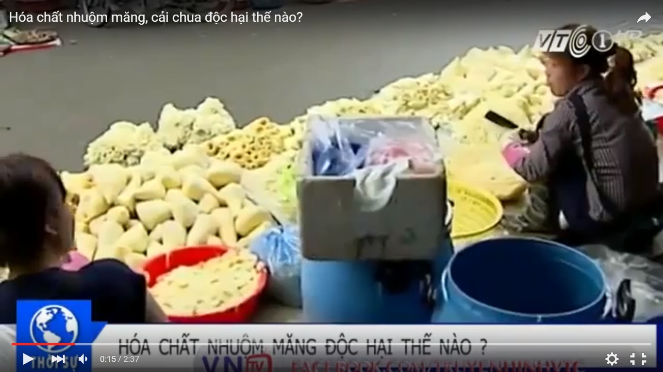 Clip: Hóa chất nhuộm măng, cải chua độc hại thế nào?