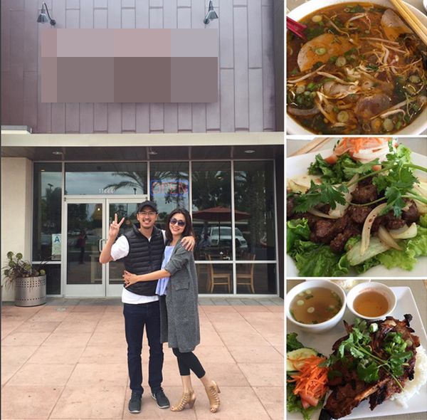 Chồng Tăng Thanh Hà - Louis Nguyễn thích thú khoe khoảnh khắc hạnh phúc của hai vợ chồng khi đi thưởng thức món ăn cùng nhau.