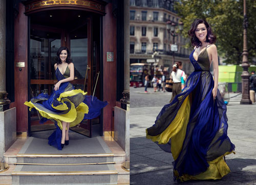 Hoa hậu Giáng My cực gợi cảm nổi bật dự Tuần lễ thời trang ở Pháp