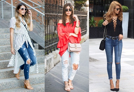 7 cách phối đồ cực chất với quần jean rách như fashionista