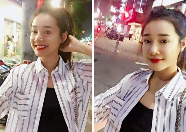 Nhã Phương cùng những người bạn đang có mặt ở Đài Loan, cô nàng ăn mặc giản dị đi dạo phố.