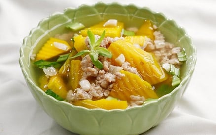 Cách nấu canh bí đỏ thịt băm