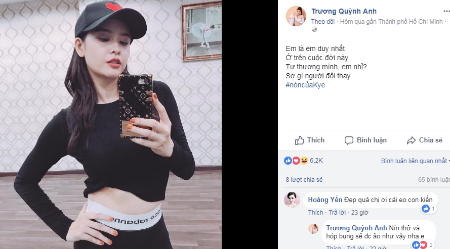 Trương Quỳnh Anh bất ngờ đăng tải hình ảnh selfile khá ngầu kèm đoạn trạng thái đầy ẩn ý. Theo đó, nữ diễn viên bày tỏ, 