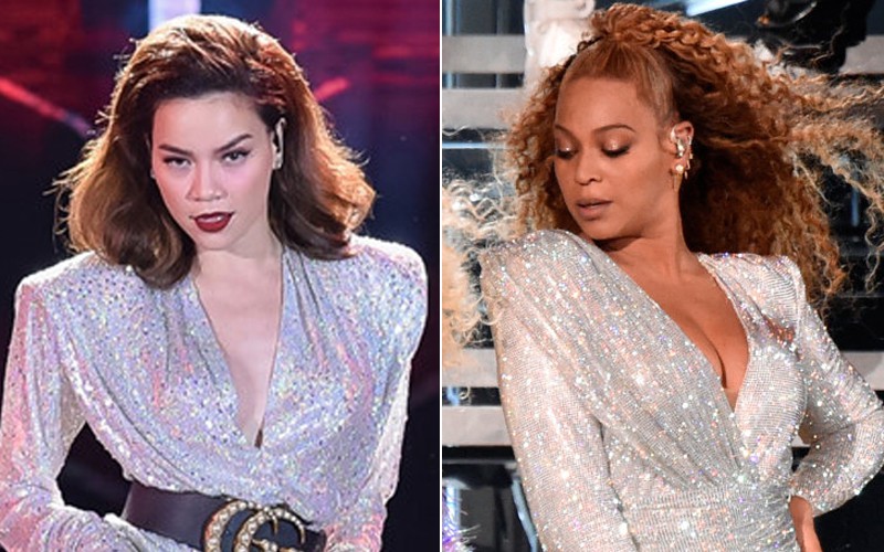 Sự trùng hợp đến bất ngờ của Hồ Ngọc Hà và ca sĩ Beyonce về trang phục biểu diễn.