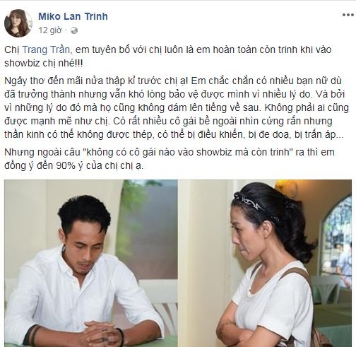 Miko Lan Trinh không đồng ý với phát ngôn 