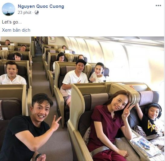 Cường Đô la công khai hình ảnh đi du lịch cùng Đàm Thu Trang và con trai trên trang cá nhân.