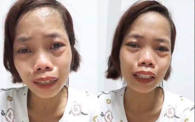Chị Duyên Phạm vừa livestream vừa khóc vì bị xúc phạm.    