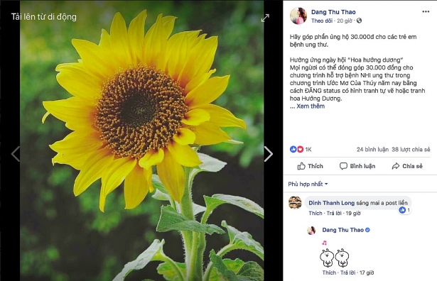 Vẽ Hoa Hướng Dương Đăng Lên Facebook Có Giúp Bệnh Nhi Được Nhận 30.000Đ?
