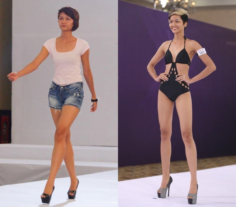 H'Hen Niê trong lúc casting vòng loại Vietnam's Next Top Model 2015.    
