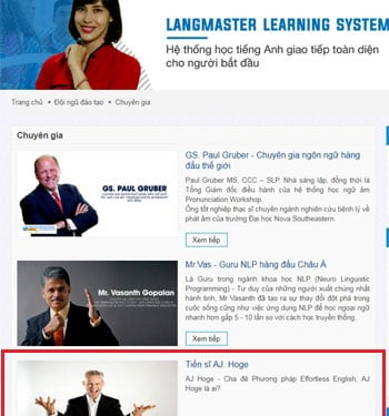 Không chỉ chuyên gia Việt Nam, cả chuyên gia nước ngoài TS. AJ.Hope cũng lên tiếng phủ nhận vai trò cố vấn tại Langmaster