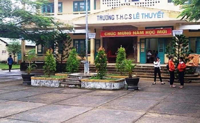 Trường THCS Lê Thuyết, nơi xảy ra vụ việc