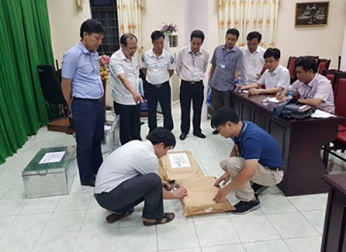 Các đơn vị tiến hành rà soát công tác chấm thi tại Hà Giang.