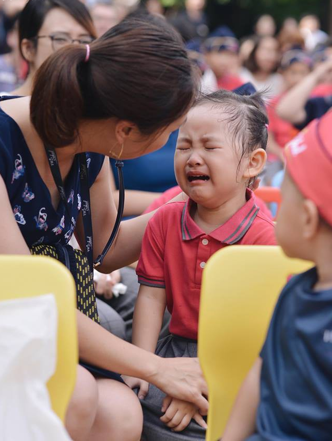 Những đứa trẻ lần đầu đi học khóc nức nở vì nhớ mẹ, nhớ bố