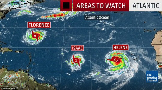 3 cơn bão chuẩn bị đổ bộ vào châu Mỹ