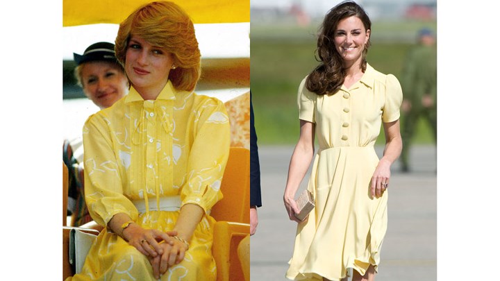 Hai vị công nương cùng diện một kiểu váy màu vàng nổi bật.