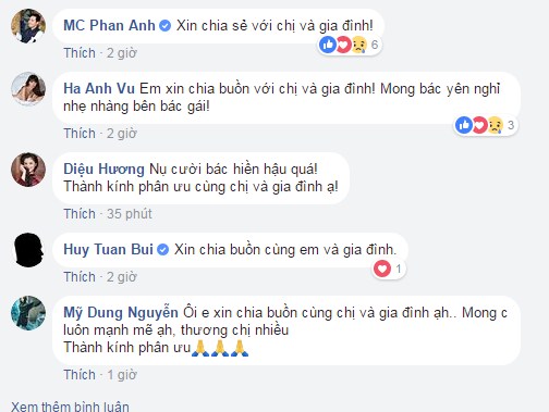 Sao Việt chia buồn cùng gia đình MC Thảo Vân vì sự mất mát quá lớn