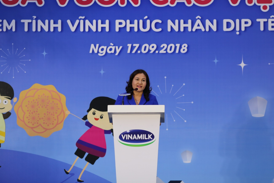Bà Nguyễn Thị Hà - Thứ trưởng Bộ Lao động - Thương Binh và Xã hội phát biểu tại sự kiện
