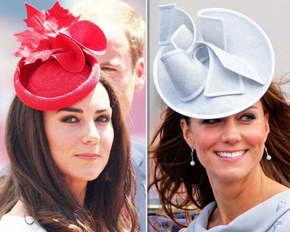 Phong cách mũ đính hoa luôn gắn liền với Kate ở nhiều sự kiện    