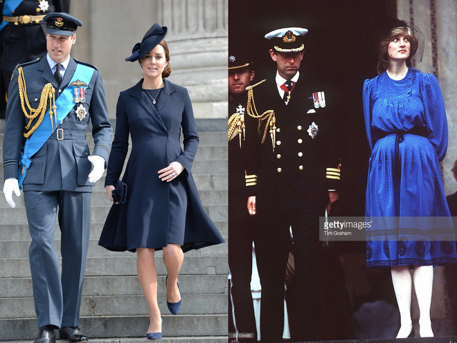 Kể cả khi cùng chọn mẫu váy thắt eo, thì những bộ trang phục bầu của Công nương Diana vẫn mang tính thoải mái, bình dị hơn so với Công nương Kate.    