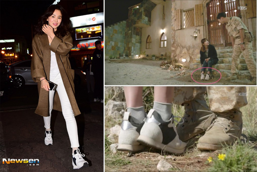 Đến dự 1 buổi tiệc của đoàn làm phim, Song Hye Kyo cũng diện lại đôi giày sneaker cô đã diện nhiều trong nhiều phân cảnh của phim.    