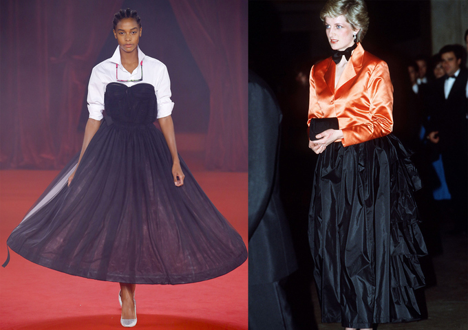Virgil Abloh đã khéo léo cách điệu tỷ lệ và chi tiết để biến những bộ váy cũ phù hợp với hơi thở hiện đại. 