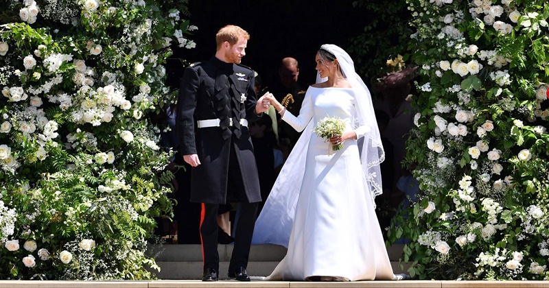 Hoàng tử Harry và Công nương Meghan trong ngày cưới. 