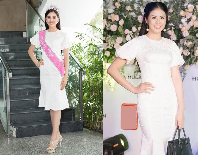 Có vẻ như chiếc váy ngọt ngào và sang chảnh này của NTK Nguyễn Quảng đã thực sự chinh phục được các nàng Hoa hậu.     