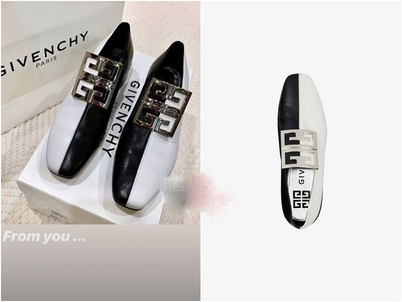 Đôi loafer Givenchy 2 màu đen trắng giá hơn 20 triệu đồng đã được Kỳ Duyên diện luôn trong bữa tiệc    