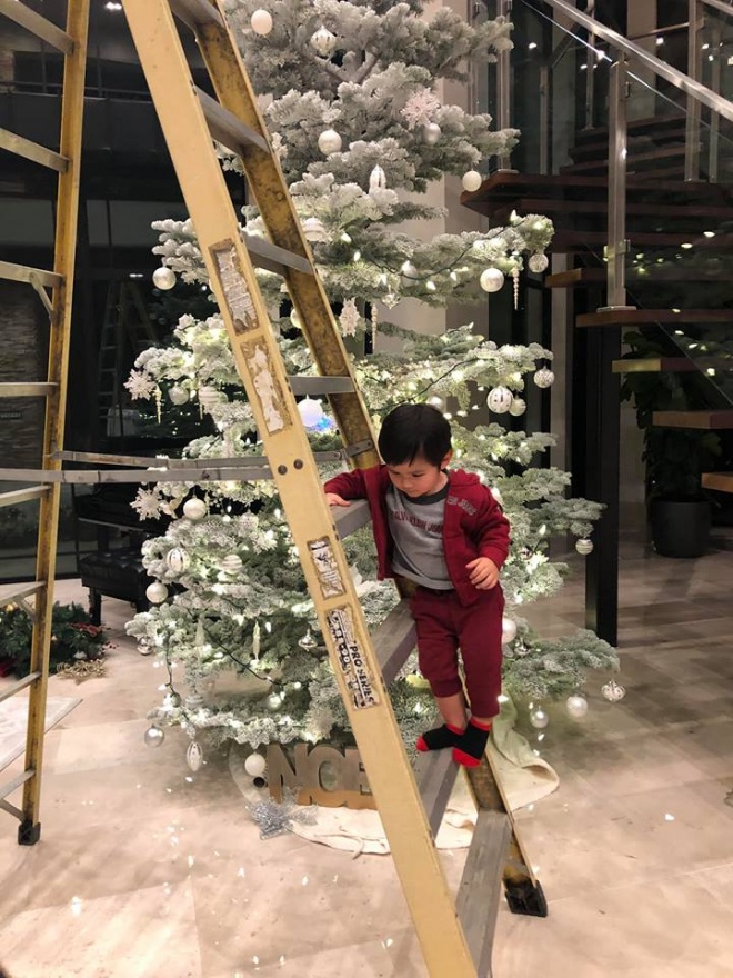 Thủy Tiên tiết lộ năm nay, con trai đã biết trang trí cây thông Noel giúp mẹ  