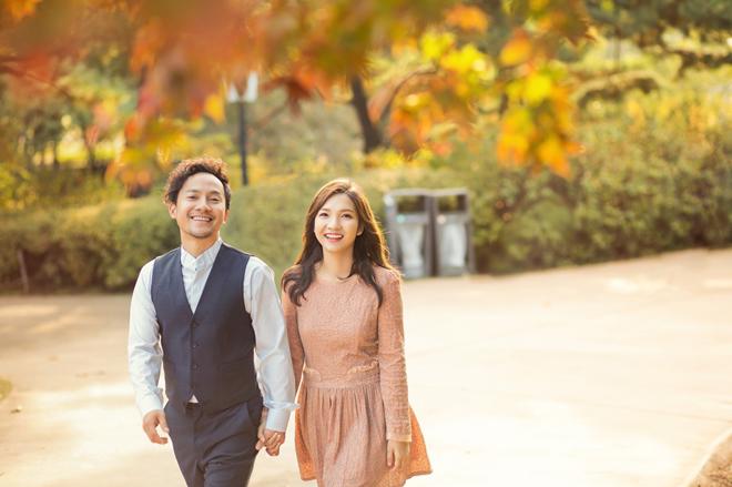 Bà xã Tiến Đạt vừa chia sẻ bộ ảnh cưới ngọt ngào chụp ở Hàn Quốc.    
