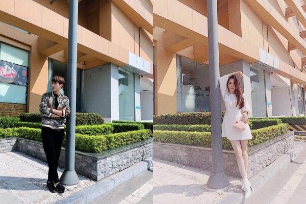 Bình An - Phương Nga cùng check-in ở một địa điểm trong dịp đầu năm mới.