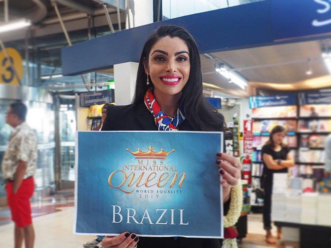 Người đẹp Brazil là một trong những thí sinh đầu tiên đặt chân đến Thái.    